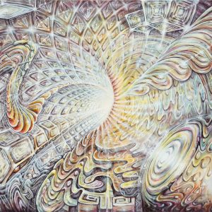 Psychedelic visionary painting. Mindless View. By Niko Lehtola.