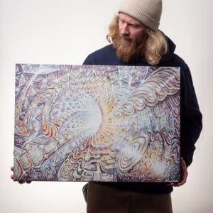 Psychedelic visionary art painting by Niko Lehtola.