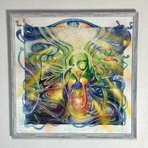 "When The Colors Returned To My Life" - Hand-Embellished & Framed, 60x60cm (Hemp)